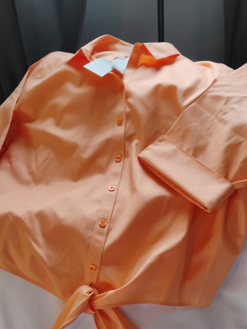 Chico's Women's Button-Down Shirt in Peach